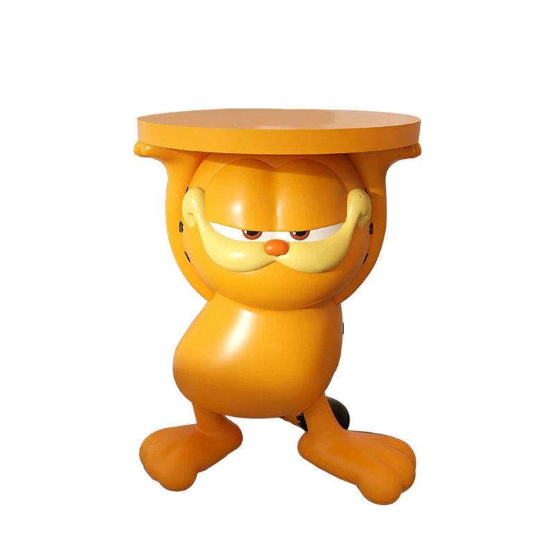 Orren Ellis Cartoon Resin Movable Garfield Cat Side Table Ornament